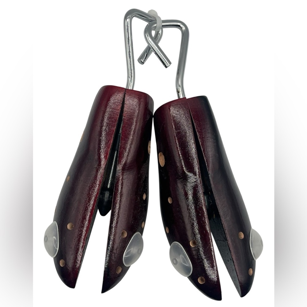 Wooden Shoe Trees with Metal Hooks